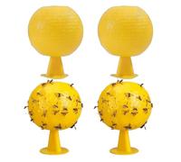 4 pièces pièges Collants Jaunes pour moucherons des Plantes 3, 2x3, 2 Pouces pièges adhésifs forts pour Mouches des Fruits Boule de Capture de Mouches sûre pour Magasin Fruits Cuisine