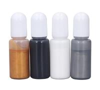 4 Pièces Pigment Concentré Résine Époxy, Colorant UV pour Art Bijoux, Bricolage Coulée, Gris Argent Or Noir