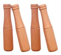 4 Pièces Pilon à Ail Manuel en Bois, Surface Lisse | Outil Cuisine pour Broyage Sûr, Manche Confortable, Accessoire Cuisine, Usage Quotidien Cuisine Couleur Aléatoire