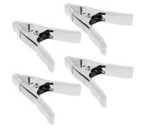 4 Pièces Pince à Ressort Métallique Robuste 4 Clips de Fond Blancs | Chromes et Pvc, Compacte et Légère, Ressort Puissant, pour Projets DIY et Décorations de Mariage