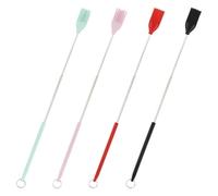 4 Pièces Pinceau à Badigeonner Rétractable, Manche Long Inox | Cuisine et Grillades, Nettoyage Facile, Haute Résistance Thermique, pour Sauces, Cuisson et Barbecue