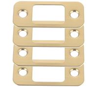 4 Pièces Plaque de Gâche pour Pêne Dormant en Acier Inoxydable, Or | Renforcement de Porte, Installation Simple, Usage Résidentiel et Cadres Commerciaux, Entretien Minimal