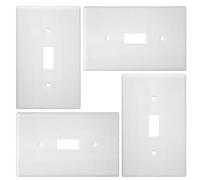 4 Pièces Plaque de Recouvrement D'interrupteur Mural PC Blanc | Non Conducteur, Résiste aux Variations de Température, Remplacement Facile, Design Simple et Élégant