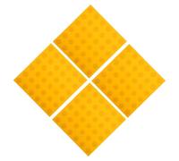 4 Pièces Plaque Tactile PVC Jaune à Relief pour Guidage Visuel | Indicateur de Sécurité, Marqueur Tactile à Points, Usage Métro et Extérieur, Aide Directionnelle
