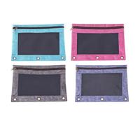 4 Pièces Pochette à Fermeture Éclair B5 à 3 Trous, Oxford Pvc