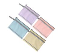 4 Pièces Pochette à Fermeture Éclair pour Dossiers A4, Grande | Tissu Oxford et Voile, Ouverture Facile, Visualisation Rapide du Contenu, Usage Quotidien à Maison