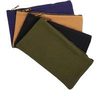4 Pièces Pochette à Outils en Toile Épaisse Fermeture Éclair | Rangement Compact pour Tournevis et Mètres, Usage Atelier ou Tiroir, Style Simple