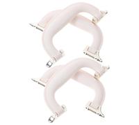 4 Pièces Poignée de Remplacement en Cuir PU Blanc 5,2 Pouces pour Valise | Base Métallique Prépercée, Support de Charge Élevé, Finition Luxueuse Antidérapante, Usage Atelier et Emballage