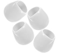 4 Pièces Pot à Lait Mini en Céramique Blanche 50ml