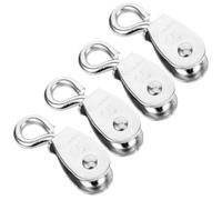 4 Pièces Poulie de Levage Pivotante, Charge 35kg | Déplacement Fluide de Corde, Crochet D’attache Pratique, Résistance à Rouille, pour Câbles, Fils, Mâts et Bricolage