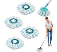 4 Pièces pour Leifheit Têtes de Rechange Clean Twist Disc Mop Franges de Remplacement en Microfibres pour Un Nettoyage Efficace des Particules de Saleté, Lavage Sol.
