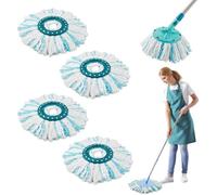 4 Pièces pour Leifheit Têtes de Rechange Clean Twist Disc Mop Micro Kit, Système à 2 Fibres Balai pour Leifheit Serpillièr