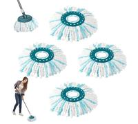 4 Pièces pour Leifheit Têtes de Rechange Clean Twist Disc Mop Micro Kit, Tête de Rechange pour vadrouille réutilisable, Facile à r