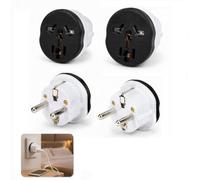 4 Pièces Prise Mâle, Adaptateur Prise Universelle UK vers France, UK to EU Adapter avec Prise Européenne 2 Broches, Adaptateur Voyage Royaume-Uni, Chine, Suisse et Australie vers Europe