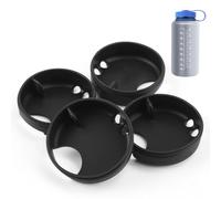 4 Pièces Protection Anti-Éclaboussures en Silicone pour Nalgene 32 oz Couvercle à Large Ouverture, Anti-Déversement Easy Sipper en Silicone Accessoire pour Nalgene Bouteilles d'eau (Noir)