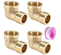 4 Pièces Raccords Coudés en Laiton 3/4" 90° DN 20 3/4" IG x 3/4" AG | Coude en Laiton 3/4" Rallonge pour Tuyaux d'Eau Raccords Sanitaires, Laiton Raccord Coudé Angle 90° pour Tuyau d'Arrosage