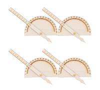 4 Pièces Rapporteur en Bois Beige 0 à 180 Degrés | Mesure D’angle de Précision, Léger et Portable, Activités Scientifiques, Garçon et Filles et Élèves
