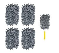 4 Pièces Recharge pour Swiffer, Microfibre Plumeau en Microfibre 360 Refills de Duster Dusters Lourds Hands pour le Nettoyage Compatible avec Swiffer (Gris)