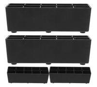 4 Pièces Rehausseur de Meubles en Plastique Noir | Canapé et Machine à Laver, Crée un Espace de Rangement Lit, Usage Pratique