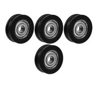 4 Pièces Roue à Gorge en U Roulement, Galet Coulissant pour Portes sur | Pom Noir, Roulement Acier Intégré et Lubrification Interne, Glissement Fluide pour Entretien, Réparation Domestique