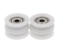 4 Pièces Roue à Rouleau en Nylon Blanc à Gorge en U | Guidage Fluide sur Rails, Remplacement Rapide, pour Portes, Systèmes de Transport, Tiroirs D’armoire, Bureaux et Maintenance