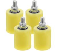 4 Pièces Roue de Guidage de Portail Coulissant en Nylon Jaune | Galet Portail Coulissant Roulement Porteur, Fixation Stable en Acier, Résistant à Corrosion, pour Garage