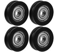 4 Pièces Roue de Portail à Gorge en Acier Pom, Roulements | Roue Gorge, U-groove, Surface Lisse, Lubrification Interne, pour Portes Coulissantes et Armoires