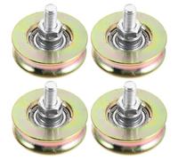 4 Pièces Roue Rainurée en U avec Roulement et Boulon, Métal | Galet de Remplacement à Gorge Polie, Montage Rapide, pour Portails et Fenêtres Coulissantes