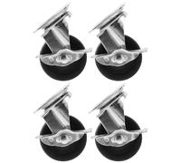 4 Pièces Roulettes Robustes en Caoutchouc Métal Frein, 2,5 Pouces | Étendoir à Linge, Meuble et Chariot, Rotation Fluide, Usage Maison, Lot de Rechange, Argenté