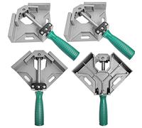 4 Pièces Serre Joint Menuisier, Pince à Angle Droit en Alliage d'Aluminium à 90 Degrés, Menuiserie Outillage Pinces à Angle Droit Réglables, Outils à Mainpinces d'Angle pour Bois, Métal, Verre