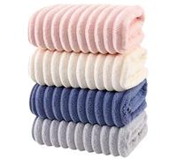 4 pièces Serviettes en Microfibre Douces 35*75cm Petite Serviette Main Super Absorbantes sèche Rapidement Essuie Main pour Salle de Bain pour les Cheveux le Spa le Sport les Voyages le Fitness et le Y
