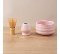4 pièces Set à thé matcha japonais, bol à matcha en céramique avec fouet en bambou, set à thé traditionnel pour la cuisine, usage domestique et cadeaux Ensemble de 4 bols à matcha rosesporcelaine