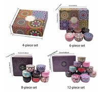 4 pièces/set Bougies parfumées, conviennent pour le mariage, l'anniversaire, la fête et la décoration de la maison/de l'hôtel, design à motif rétro, cire de soja, cadeau créatif pour les amis, la fami