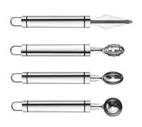 4 Pièces Set de Cuillères à Melon en Acier Inoxydable, Argenté | Acier Inoxydable, Ne Rouille Pas Facilement, Poignée Confortable, pour Concombre et Fruit du Dragon