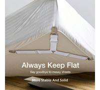 4 pièces/set de supports de courtepointe triangulaires, clips métalliques avec bande élastique réglable, outil pratique de fixation de courtepointe invisible anti-dérapante, convient pour les coussins