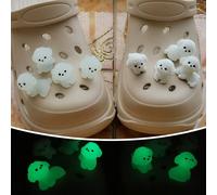 4 pièces/set - Décorations de chiot mignonnes fluorescentes et classiques, accessoires pour sandales et chaussons DIY, charms pour chaussures, cadeau parfait, décoration charmante Blanc,lumineuxFruits