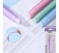 4 pièces/set Gomme à effacer en caoutchouc avec poussoir et tirette de conception automatique et 3 recharges de remplacement, idéale pour les étudiants, l'école, l'utilisation de bureau, mignonne et p