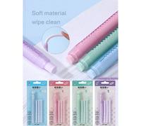 4 pièces/Set Gomme en caoutchouc à pression automatique avec 3 recharges de remplacement, idéale pour les étudiants, l'école, l'usage au bureau, mignonne et portable Taille Unique,1 jeu de couleurs al