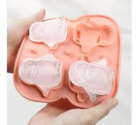 4 pièces/Set Moule à glaçons en forme de pingouin rose, grande capacité, moule à glace en silicone, boîte à glace pour réfrigérateur, design miniature de pingouin, démoulage facile, fabrication de gla