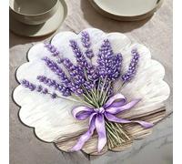 4 pièces/set Sets de table design floral, sets de table décoratifs, best-sellers, résistants aux plis, motif lavande, style rustique, design abstrait minimaliste. Taille : 36*36cm, convient pour anniv