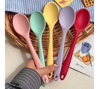 4 pièces/set Spatules de cuisine en silicone résistantes à la chaleur et anti-adhésives, 20,5 cm (8 pouces) Cuillère à soupe en silicone, Cuillère à mélanger, Louche à soupe, Pelle à riz, Cuillères à 
