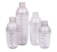 4 Pièces Shaker à Cocktail en PC, Gradué, à Main, 500 Ml | Couvercle Amovible, Filtre Intégré, Finition Givrée Blanche, Usage Maison, Milk-shake, Bar