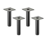 4 pièces SOTECH Pieds de meuble LIMA Hauteur 120 mm, Ø 25 mm Réglable en hauteur 10 mm noir mat Pieds de vitrine Pieds de socle Pieds d'armoire