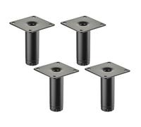 4 pièces SOTECH Pieds de meuble LIMA Hauteur 80 mm, Ø 25 mm Réglable en hauteur 10 mm noir mat Pieds de vitrine Pieds de socle Pieds d'armoire