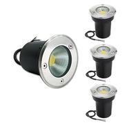 4 PIÈCES Spot Encastrable LED Exterieur - Lampe Jardin Enterré, Lumière Souterraine De L'épi LED De 3W, Ampoule Enterrée Extérieure Imperméable D'ip67 Pour L'éclairage De Trottoir De Paysage(Color:Nat