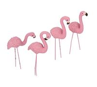 4 Pièces Statue de Jardin Flamant Rose pour Décorations de Jardin Pelouse Patio Collection Supplies Ornaments