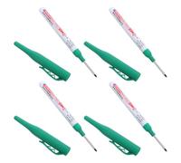 4 pièces Stylo Marqueur Vert à Long Bec Rechargeable pour Bois, | Plastique, Trait Vif et Distinct, pour Trous Profonds, Chantier et Établi, Usage Menuisier