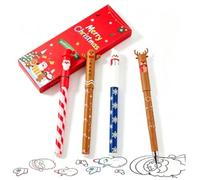 4 Pièces Stylos à encre gel effaçable de Noël,Stylo à Bille Effacable Noel | Set de Stylos gel Effaçables de Noël,Cartouches Remplaçables,Effaçable par Chaleur,Idéal pour école,Bureau et Cadeau de Noël