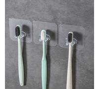 4 pièces Support de brosse à dents transparent multifonction et crochet adhésif, décoration de salle de bain, décoration d'automne, retour à l'école Taille UniquePolychlorures de vinyle