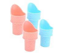 4 pièces support de cornet de crème glacée, support de support de cône de neige de crème glacée en plastique réutilisable cuillère cuillère réutilisable pour fête d'anniversaire
